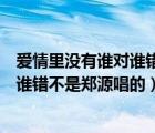爱情里没有谁对谁错郑源网易云音乐（歌词爱情里没有谁对谁错不是郑源唱的）