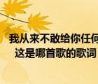 我从来不敢给你任何诺言是啥歌（我从来不敢给你任何诺言   这是哪首歌的歌词）
