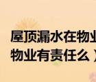 屋顶漏水在物业的服务范畴之内吗（屋顶漏水物业有责任么）