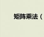 矩阵乘法（说一说矩阵乘法的简介）