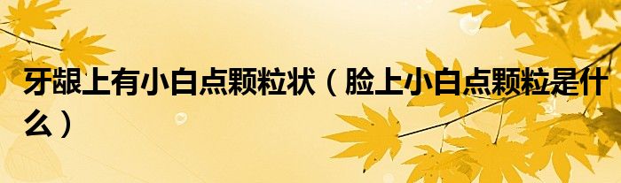 牙龈上有小白点颗粒状（脸上小白点颗粒是什么）