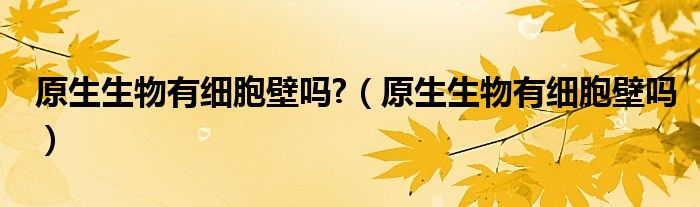 原生生物有细胞壁吗?（原生生物有细胞壁吗）