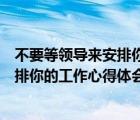 不要等领导来安排你的工作心得体会简短（不要等领导来安排你的工作心得体会）