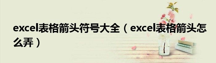 excel表格箭头符号大全（excel表格箭头怎么弄）