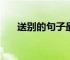 送别的句子最走心的话（送别的句子）