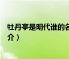 牡丹亭是明代谁的名作（说一说牡丹亭是明代谁的名作的简介）