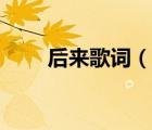 后来歌词（说一说后来歌词的简介）