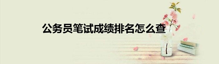 公务员笔试成绩排名怎么查