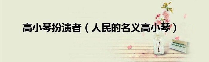 高小琴扮演者（人民的名义高小琴）