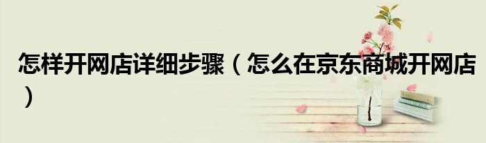 怎样开网店详细步骤（怎么在京东商城开网店）