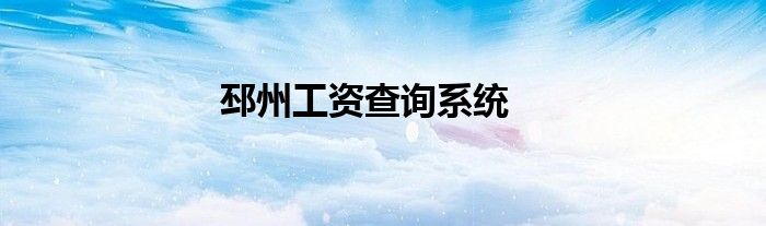 邳州工资查询系统