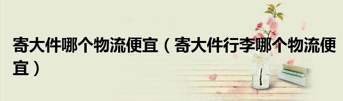 寄大件哪个物流便宜（寄大件行李哪个物流便宜）