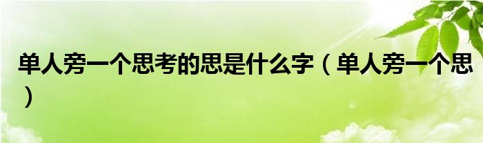 单人旁一个思考的思是什么字（单人旁一个思）