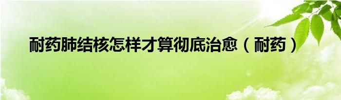 耐药肺结核怎样才算彻底治愈（耐药）
