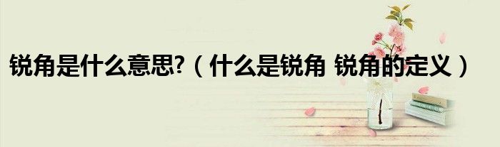 锐角是什么意思?（什么是锐角 锐角的定义）