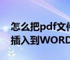 怎么把pdf文件插到word（如何将PDF文件插入到WORD中）