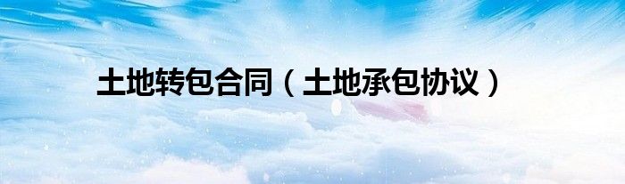 土地转包合同（土地承包协议）