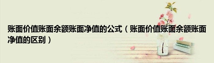 账面价值账面余额账面净值的公式（账面价值账面余额账面净值的区别）