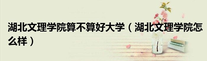 湖北文理学院算不算好大学（湖北文理学院怎么样）
