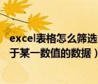 excel表格怎么筛选大于某一数值的数字（excel怎么筛选大于某一数值的数据）