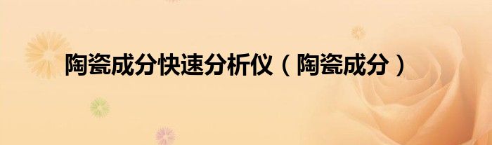 陶瓷成分快速分析仪（陶瓷成分）