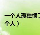 一个人孤独惯了也就不想有人陪伴了（习惯一个人）