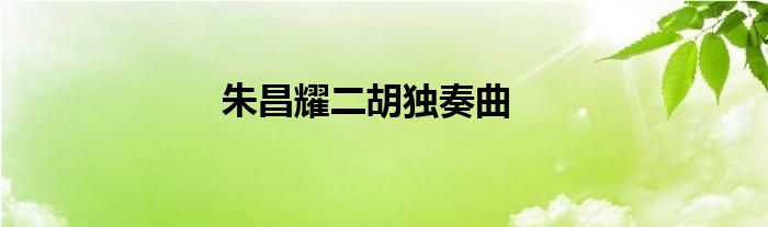 朱昌耀二胡独奏曲