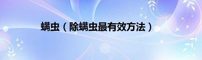 螨虫（除螨虫最有效方法）