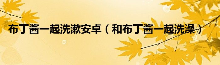 布丁酱一起洗漱安卓（和布丁酱一起洗澡）