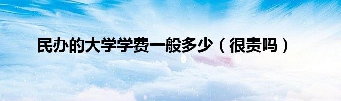 民办的大学学费一般多少（很贵吗）