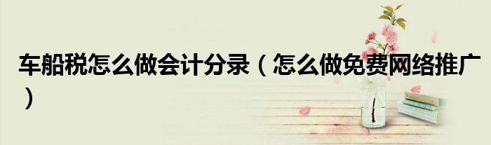 车船税怎么做会计分录（怎么做免费网络推广）