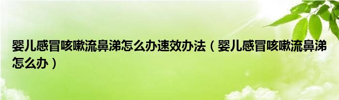 婴儿感冒咳嗽流鼻涕怎么办速效办法（婴儿感冒咳嗽流鼻涕怎么办）
