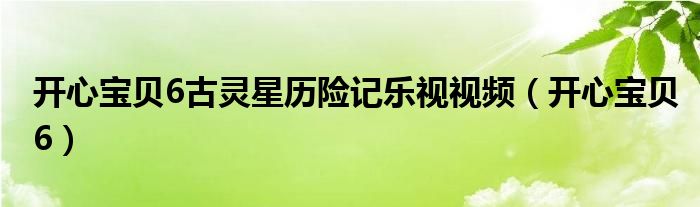 开心宝贝6古灵星历险记乐视视频（开心宝贝6）