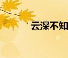 云深不知处完整版原唱（云深）