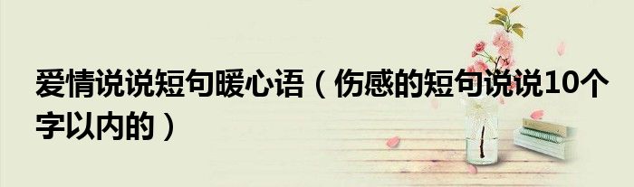 爱情说说短句暖心语（伤感的短句说说10个字以内的）