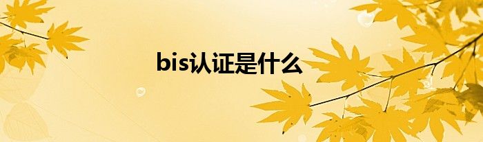 bis认证是什么