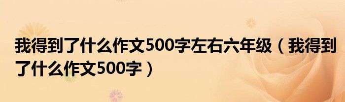 我得到了什么作文500字左右六年级（我得到了什么作文500字）