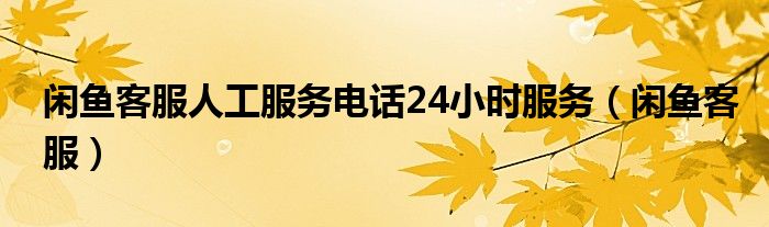 闲鱼客服人工服务电话24小时服务（闲鱼客服）