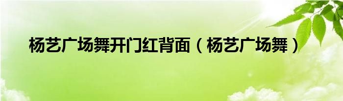 杨艺广场舞开门红背面（杨艺广场舞）