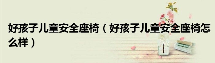 好孩子儿童安全座椅（好孩子儿童安全座椅怎么样）