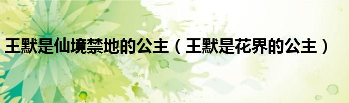王默是仙境禁地的公主（王默是花界的公主）