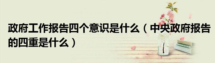 政府工作报告四个意识是什么（中央政府报告的四重是什么）