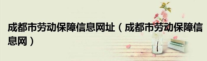成都市劳动保障信息网址（成都市劳动保障信息网）