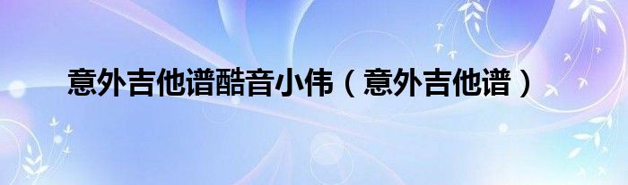 意外吉他谱酷音小伟（意外吉他谱）