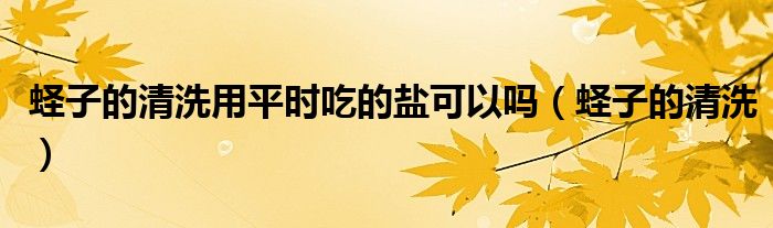 蛏子的清洗用平时吃的盐可以吗（蛏子的清洗）