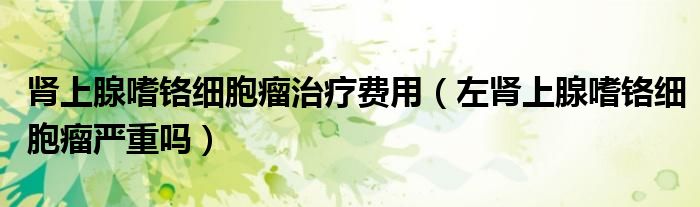 肾上腺嗜铬细胞瘤治疗费用（左肾上腺嗜铬细胞瘤严重吗）