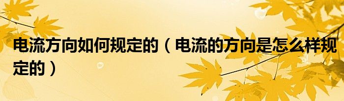 电流方向如何规定的（电流的方向是怎么样规定的）