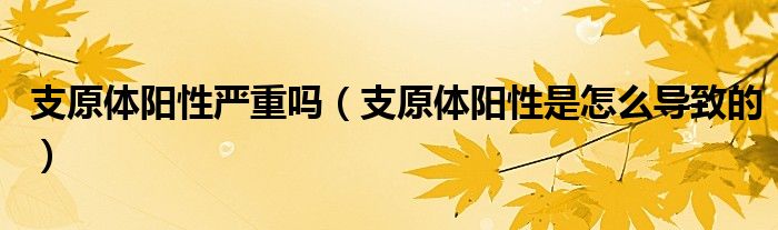 支原体阳性严重吗（支原体阳性是怎么导致的）