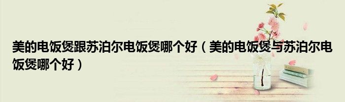 美的电饭煲跟苏泊尔电饭煲哪个好（美的电饭煲与苏泊尔电饭煲哪个好）