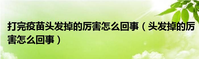 打完疫苗头发掉的厉害怎么回事（头发掉的厉害怎么回事）